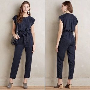 Anthropologie Hei Hei Navy Short Sleeve Jumpsuit